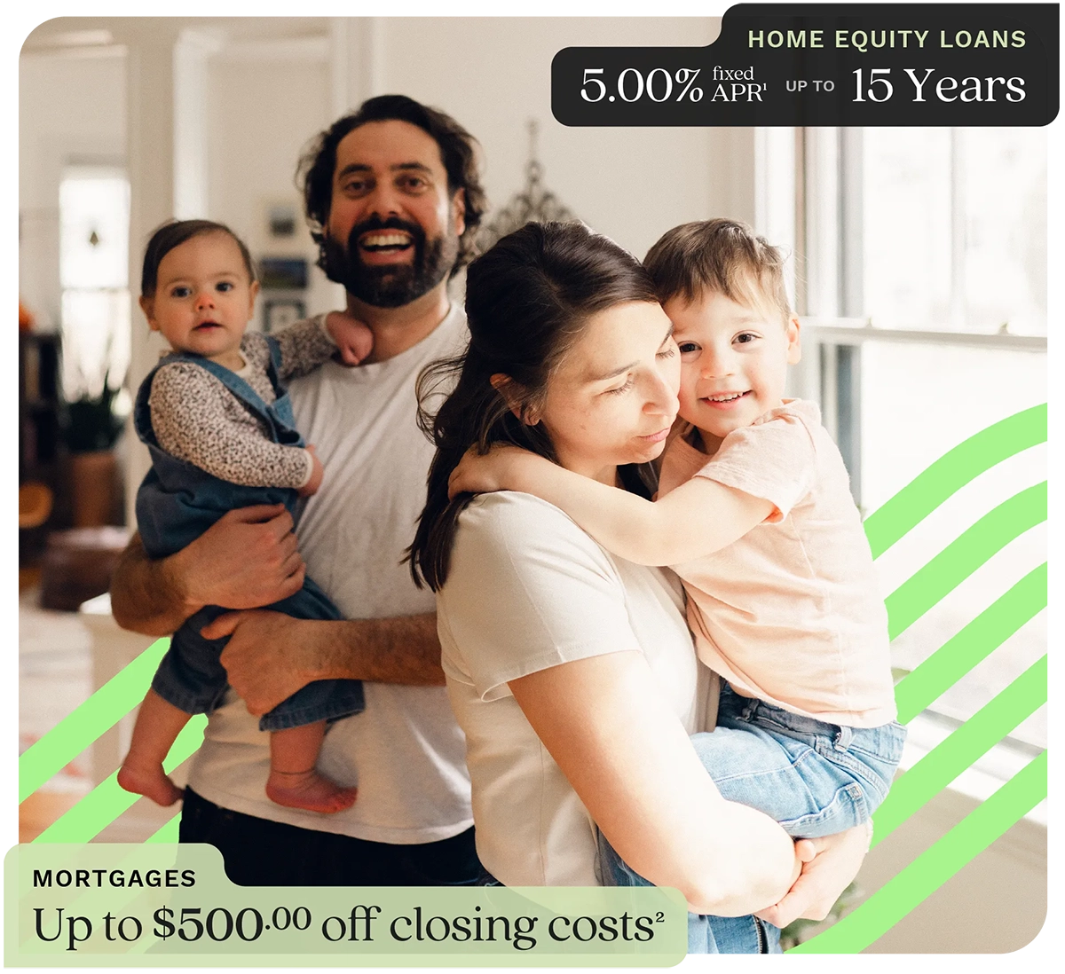 Home Equity Loans: 5.00% APR up to 15 years | Mortgages up to $500 off closing costs.