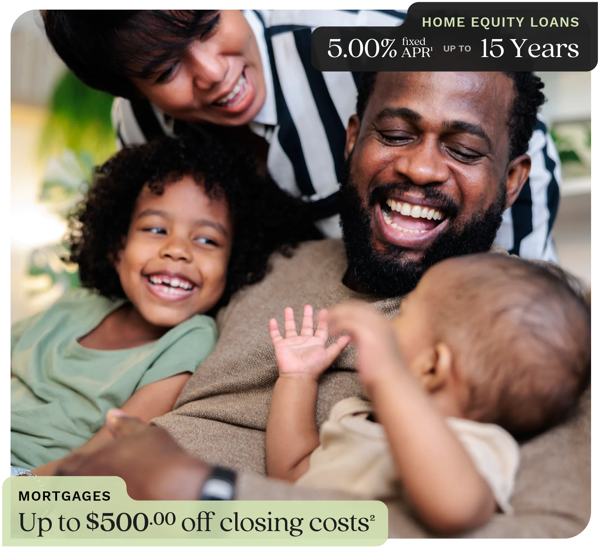 Home Equity Loans: 5.00% APR up to 15 years | Mortgages up to $500 off closing costs.